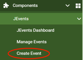 Components > JEvents > Create Event