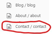 contact menu item