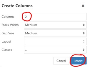 create columns