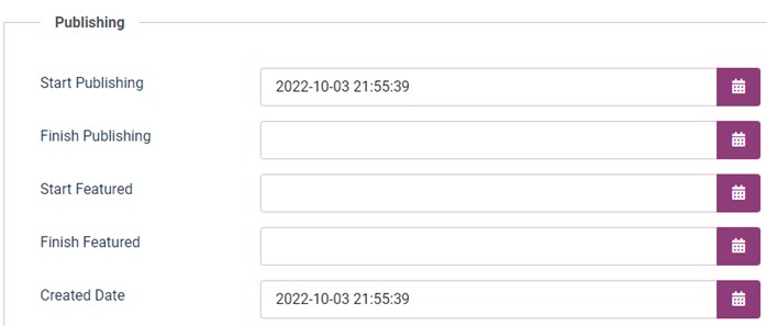 publish unpublish dates