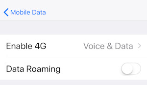 Data Roaming off