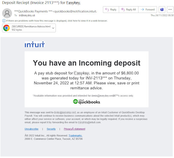 Quickbooks Deposit Receipt fraud Quickbooks Deposit Receipt fraud